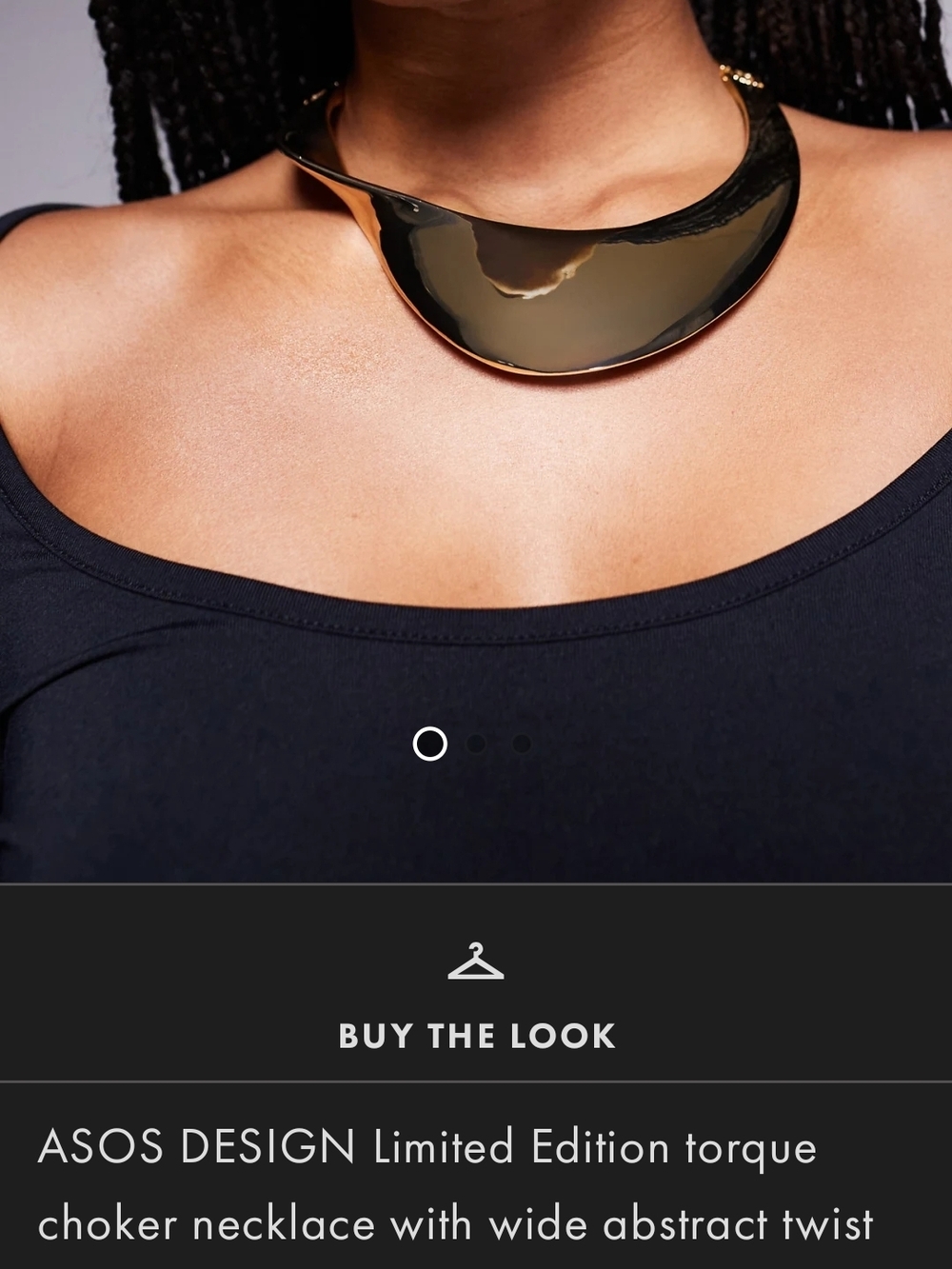 ASOS Gold Abstract Torque Choker Necklace